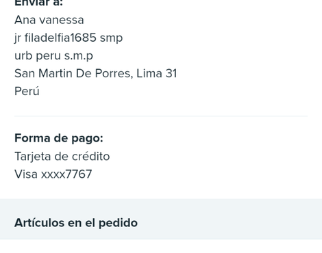 No llegaron productos wish