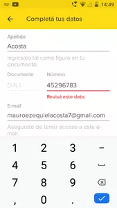 Me dice que mi dni es incorrecto