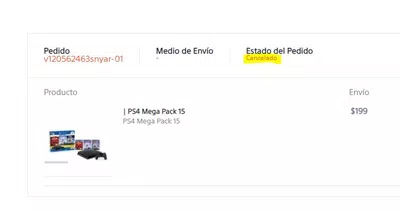 Cancelación por parte de sony (ps4 mega pack 15)