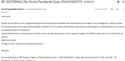 Fedex te pierde el paquete y se lava las manos