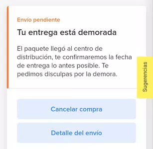 Envío pendiente hace 1 mes