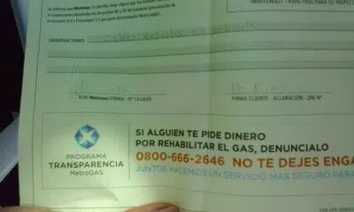 Que metrogas se haga responsable de lo que sus tercerizados hacen