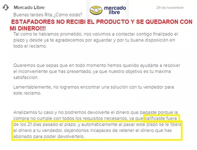 ESTAFA MERCADO LIBRE COMPRAS UN PRODUCTO NUNCA TE LO ENTREGAN Y SE QUEDAN CON TU