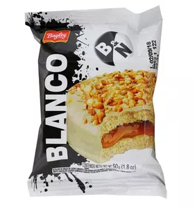 Alfajor blanco y negro de bagley con hongos