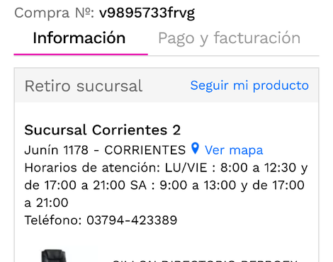 Me entregué el producto lo que compre o me devuelvan el dinero