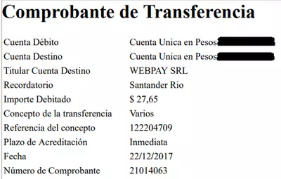 Webpay no realizo la transferencia a steam