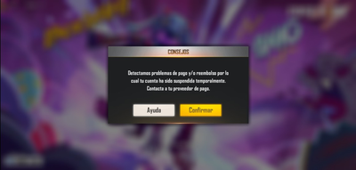 Cuenta suspendida por contracargo