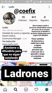 Cuotas en tarjeta por un curso no ma dado ni solicitado