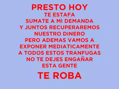 Que me reintegren de manera urgente mi dinero
