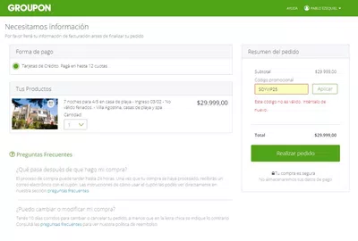 Ofrecen códigos de descuento que no funcionan!!!!!