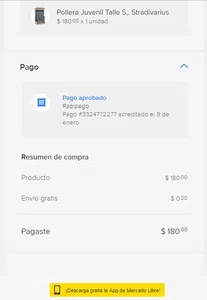 Necesito que se me devuelva a mi cuenta de mercado libre el dinero por una venta