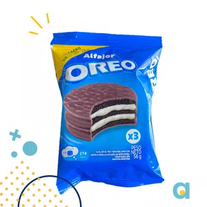 Alfajor oreo x3 sin una de las tapas