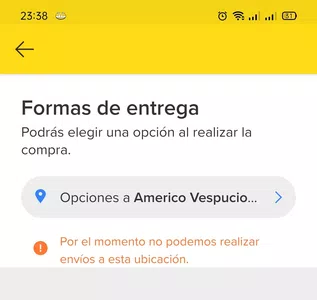Problema en la ubicación del producto