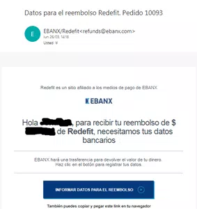 Entrega del producto o devolución del dinero