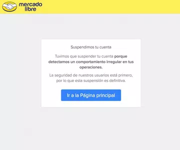 Suspención de cuenta de mercado libre