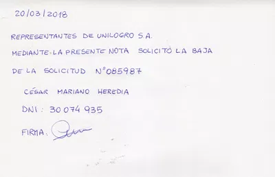 Baja de solicitud