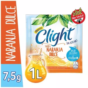 Sobre de jugo clight vino sin el polvo adecuado