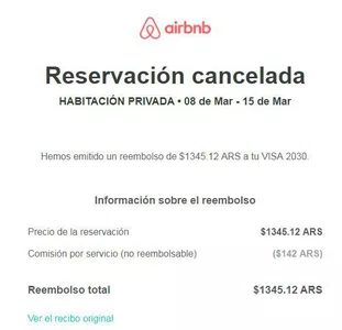 Devolución de dinero por compra cancelada