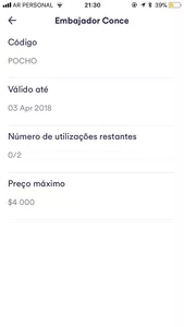 Que cabify aplique el descuento que estaba vigente en el aplicativo