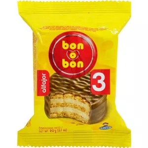 Arcor Recibí alfajores de bom o bom de chocolate con mucho moooooo blanco
