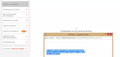 Solicitar alta devitos visa