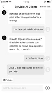 No recibo mi pedido