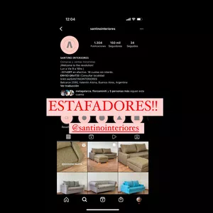 Santino interiores son estafadores, no compren, compartan!