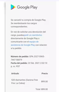 Solicito rembolso