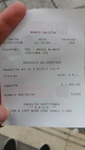 Reclamo de deposito