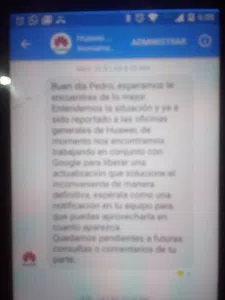 Incompatibilidad equipo huwaei smart con google
