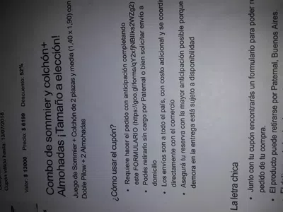 Que me envíen lo que pacte u pague