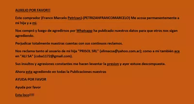 Ayuda.....me acosan usando a mercado libre