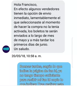 No dan información concreta de la entrega
