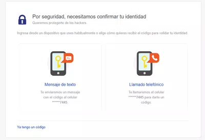 Ingresar a mi cuenta sin confirmar mi identidad