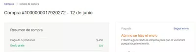 Problemas con envío de producto