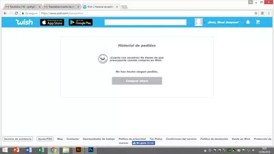 Historial de pedidos vacio!