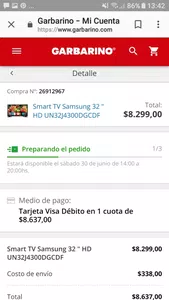 Incumplimiento de entrega de un smart tv
