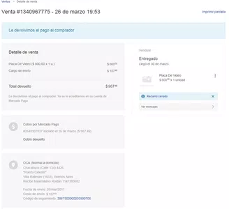 Asesoramiento con mi caso por una perdida de producto por medio de mercadolibre