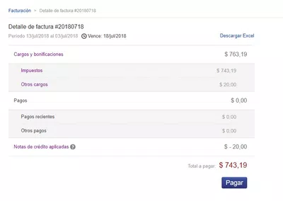 Error en facturación