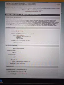Devolución del dinero debido a q´ la compra no se realizo por error en la pagina