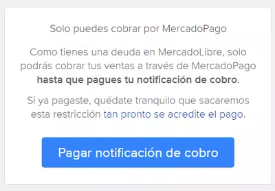 Cobro por mercado pago no me da opcion de cambiarlo