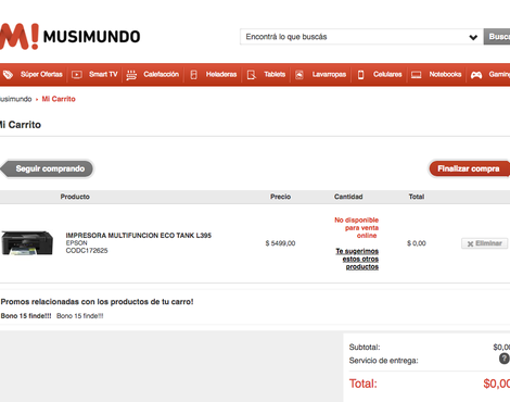 Estafa web con productos en oferta que no tienen stock