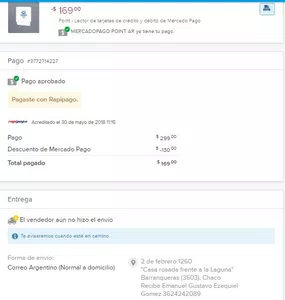 Quiero el lector de mercadopago point que compre