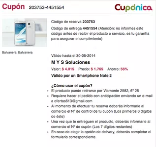 No recibí el producto pagado (mercadopago, cuponica) código de cupón: 203753-44