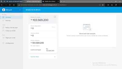 Ayuda con dinero retenido en mercado pago o como me contacto con un acesor