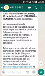 Devolución de dinero de pasajes x vuelo cancelado