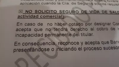 Me cobran seguro de vida por saldo deudor cuando expresamente dije que no