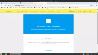 La devolución del dinero por un producto devuelto