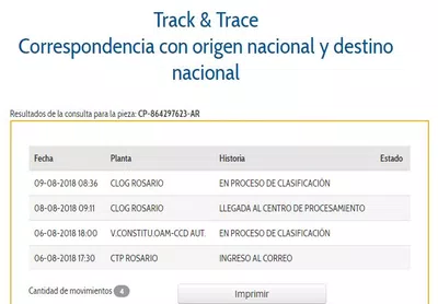 Paquete detenido en clog rosario