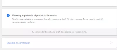 Solución a devolución de producto roto por correo argentino